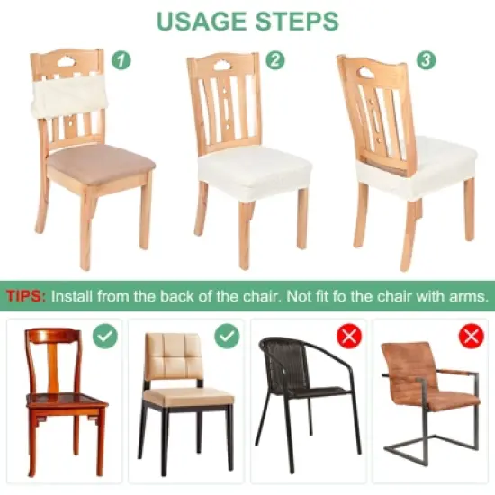 Unique Bargains Polyester Spandex Waterproof Durable Dining Chair Slipcovers image {4}