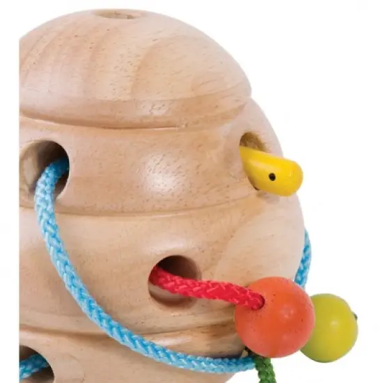 Guidecraft Beehive Lacing Activity with Three Bees on Multi-Colored Strings image {2}