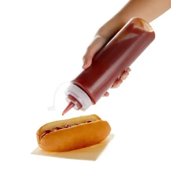 Stockroom Plus 6 Pack 24 oz Plastic Condiment Squeeze Bottles with Caps, Empty Squirt Bottles for Ketchup, Mustard, Sauces image {3}