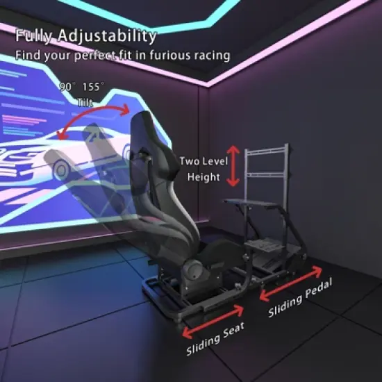 LOVSON Adjustable racing wheel cockpit, compatible with Fanatec, PXN, Thrustmaster, and Logitech image {5}