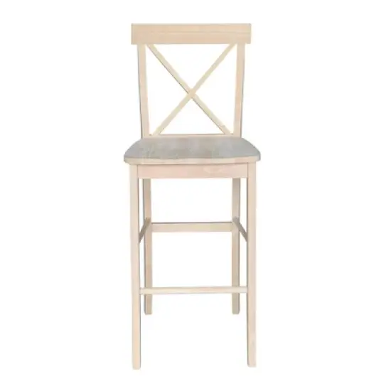 X Back Counter Height Barstool Unfinished - International Concepts image {9}
