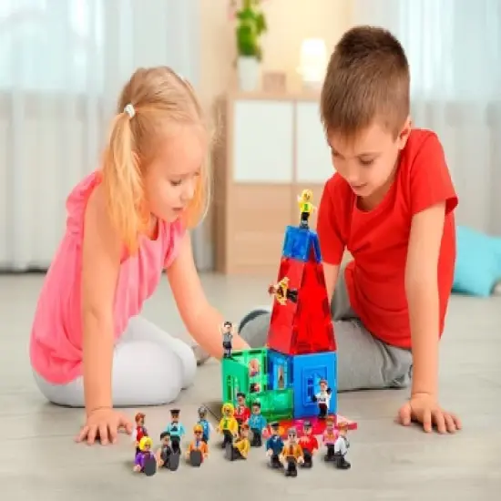 Playmags 15 Pack Magnetic Community Figures, Play People for Magnetic Tiles image {3}