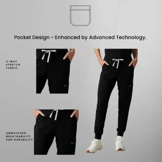 Members Only Valencia Jogger Scrub Pants for Petite Women image {3}