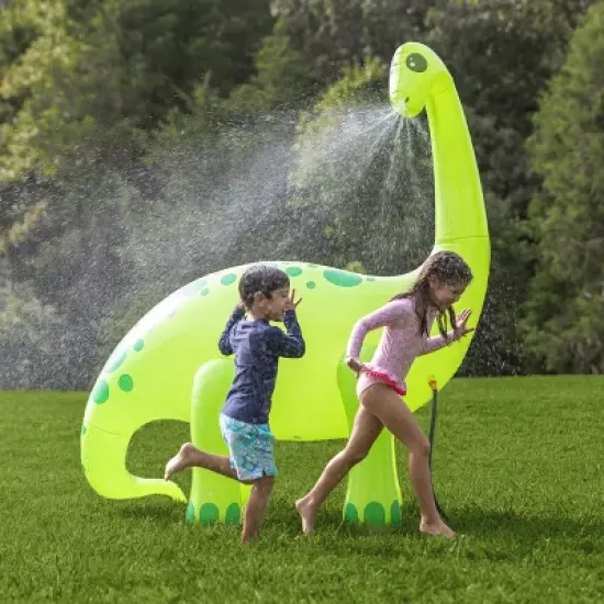 HearthSong Gigantic 7 Foot Inflatable Dino Sprinkler for Outdoor Active Water Play image {9}