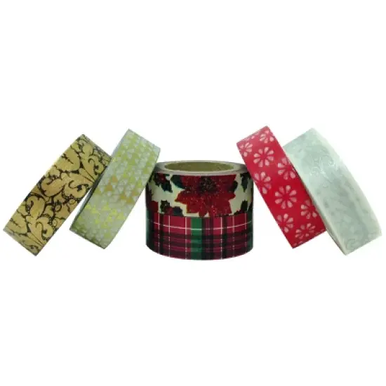 Wrapables Japanese Washi Masking Tape, Christmas Collection (Set of 6) image {4}