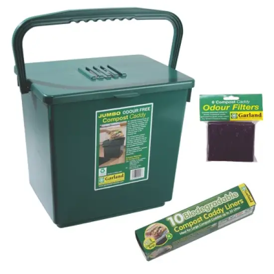 Jumbo Compost Caddy with Replacement Filters & Biodegradable Bags &ndash; 8 Gallon image {6}