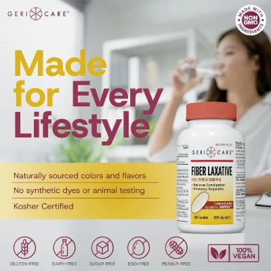 Geri Care Fiber Laxative Calcium Polycarbophil, 90 Count image {3}