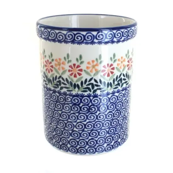 Blue Rose Polish Pottery P082 Manufaktura Utensil Jar image {4}