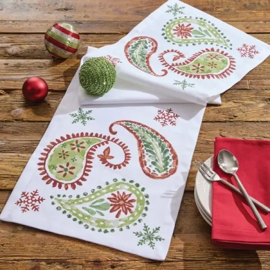Split P A Very Paisley Holiday Table Runner 14" X 54" image {1}