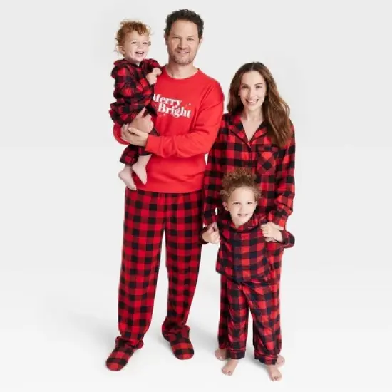 Kids' Buffalo Check Matching Family Pajama Set - Wondershop&trade; Red image {4}