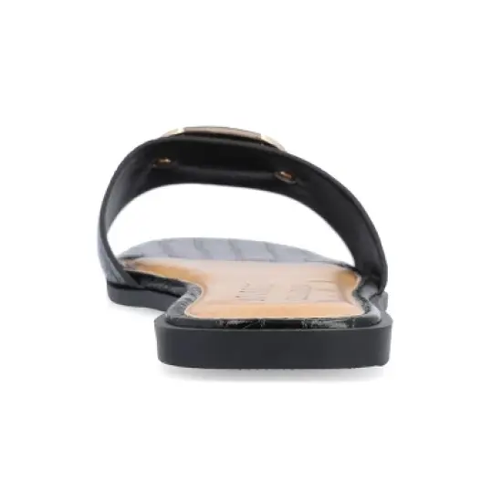 Journee Collection Womens Joarie Tru Comfort Foam Slip On Croco Slide Sandals image {2}