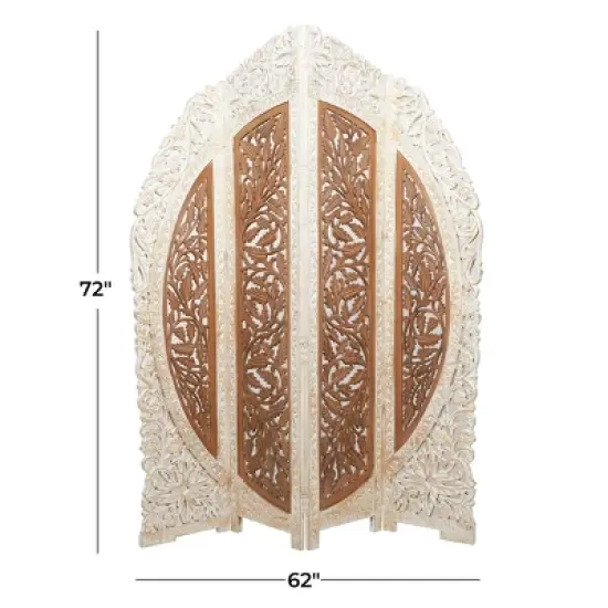 French Country Mango Wood Room Divider Screen Brown - Olivia & May image {7}