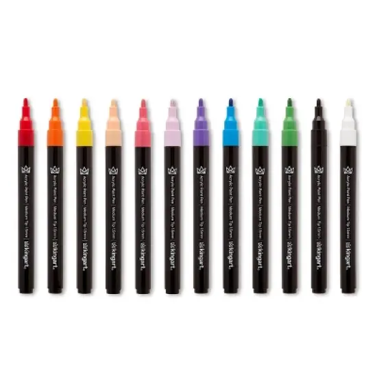 KINGART PRO Paint Pens Fine Tip 12 Colors image {1}