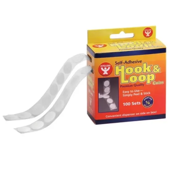 Hygloss&reg; Self-Adhesive Hook & Loop Coins, 5/8", 100 Per Pack image {1}