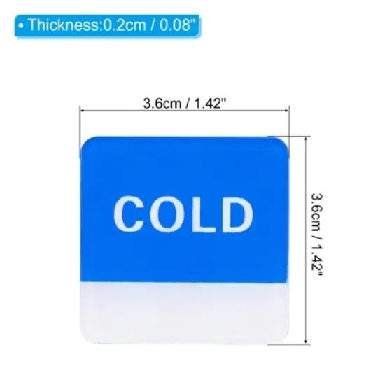 Unique Bargains Acrylic Self-Adhesive Decor Bathroom Self Stick Hot/Cold Water Label image {1}