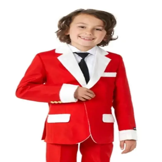 Suitmeister Boys Christmas Suit - Santa Faux Fur - Red image {2}