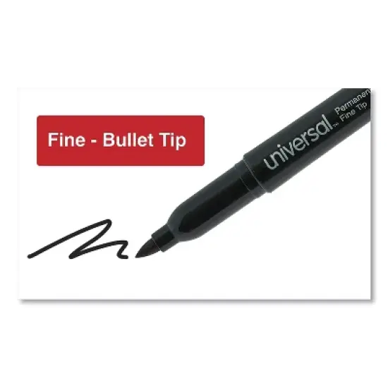 Universal Pen-Style Permanent Marker Bullet/Fine Point Black 36/Pack 07070 image {4}