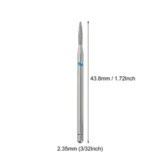 Unique Bargains Emery Nail Drill Bits Set for Acrylic Nails 3/32 Inch Nail Art Tools 43.8mm Length Blue 10 Pcs image {3}