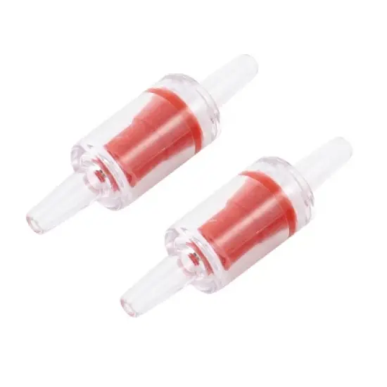 Unique Bargains Aquarium Tank Plastic Air Pump Co2 Diffuser One Way Check Valves Red Clear 2 Pcs image {2}