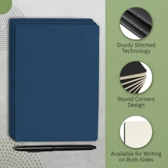 Paper Junkie A5 Dotted Notebooks with Softcover - Journals for Writing - Notebook With Grid Design - 92 pages (Navy, 6pack) image {3}