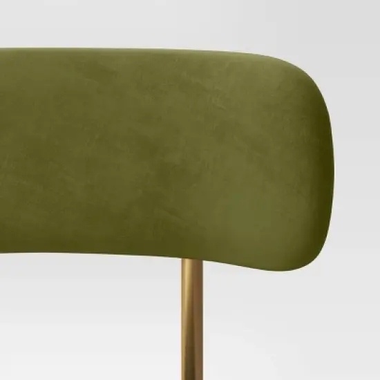 Orion Luxe Dining Chair with Brass Legs Olive Green Velvet - Threshold&trade; image {4}