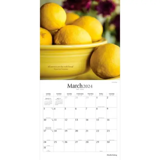 Brush Dance 2024 Wall Calendar 12"x12" Mindful Eating image {2}