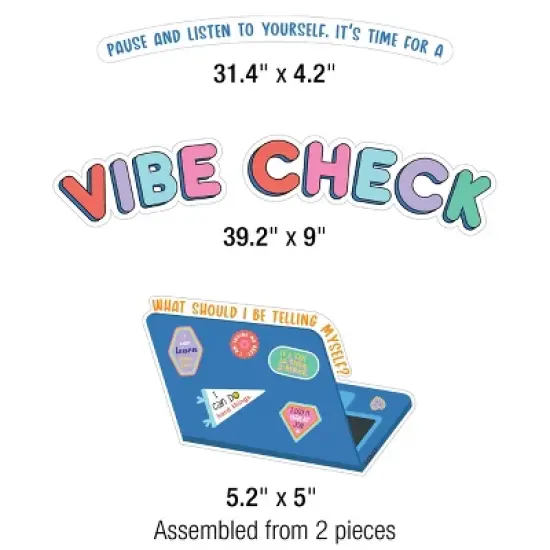 Carson Dellosa Education We Stick Together Vibe Check Bulletin Board Set (51 pieces) image {2}