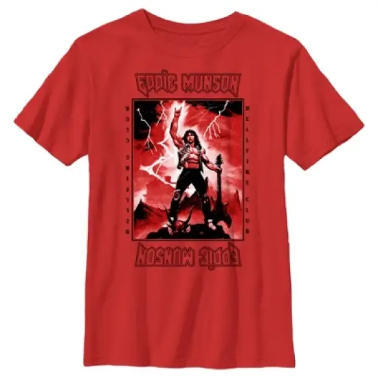 Boy's Stranger Things White Hellfire Club Rockstar Eddie Munson T-Shirt image {3}