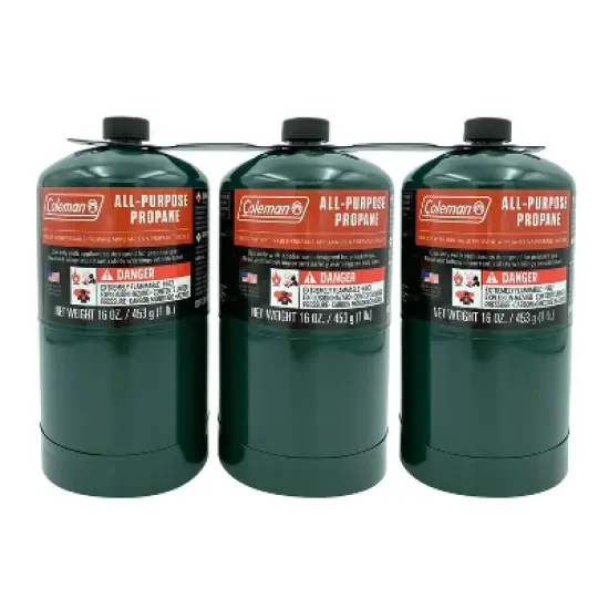 Coleman 3pk Propane: Portable Fuel Cylinders for Grills & Torches, 16oz Steel Canisters image {6}