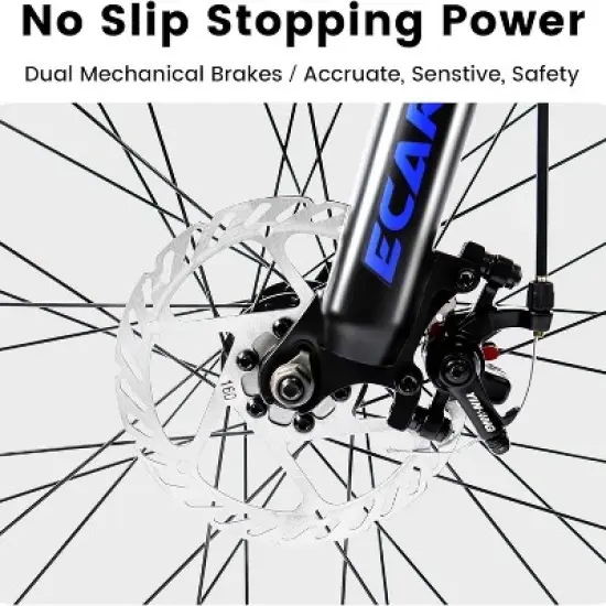 BestParts 24-Inch Mountain Bike with Disc Brakes & 21-Speed Gears, High-Strength Steel Frame Adult Bicycle for Commuting/Trail/Off-Road Cycling, Grey image {5}