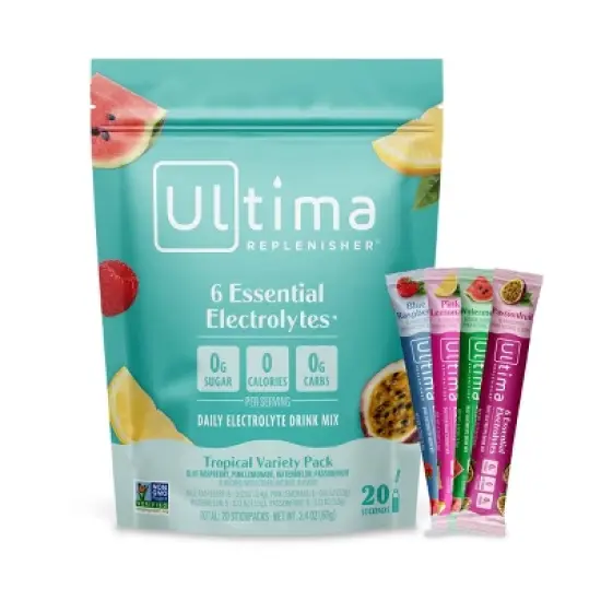 Ultima Replenisher Daily Hydration Electrolyte Stick Packs - Tropical Variety Pack - 2.4oz/20ct image {7}