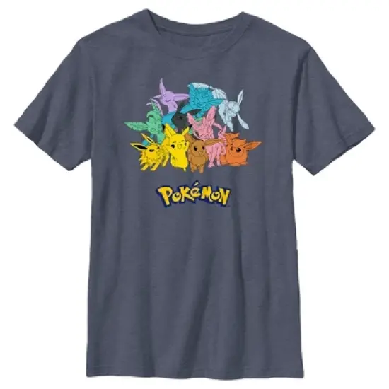 Boy's Pokemon Pikachu and Eeveelutions Logo T-Shirt image {3}