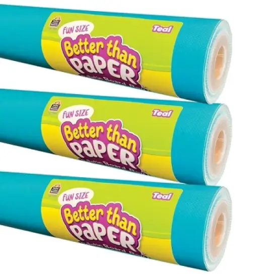 Teacher Created Resources&reg; Fun Size Better Than Paper&reg; Bulletin Board Roll, 18" x 12', Teal, Pack of 3 image {3}