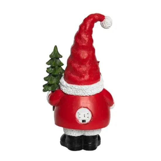 Transpac 11 in Multicolor Light Up Gnome with Tree Christmas Decor Polyresin Decorative Object image {3}