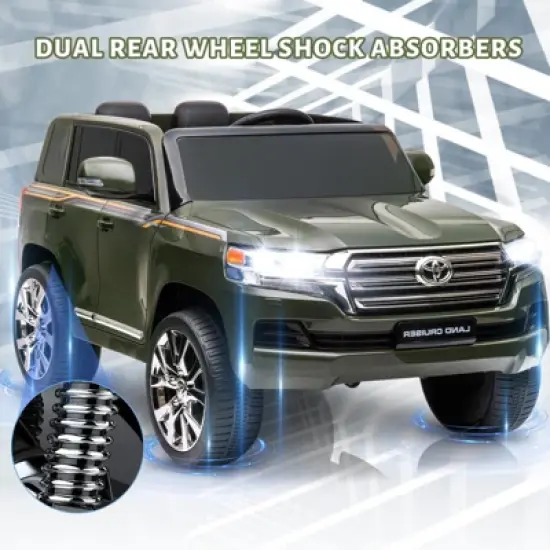 2 Seater Kids Ride On Truck, 12V Battery Powered Electric Vehicle w/Remote Control, 3 Speeds, Led Lights, Music & Horn, Spring Suspension Boys Girls image {2}