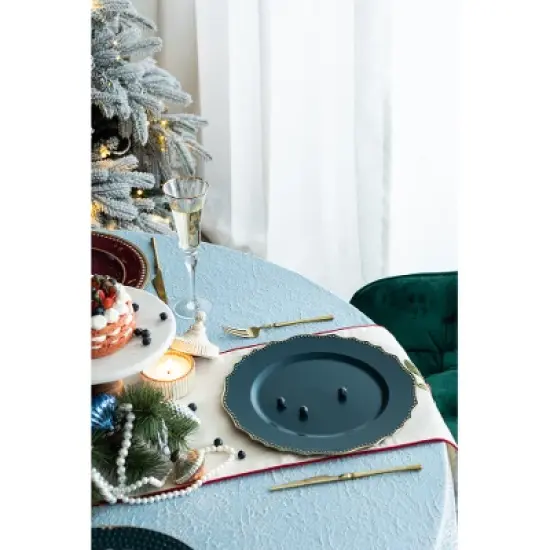 JUJABU 13 in. 8 Pack Plastic Charger Plate image {2}