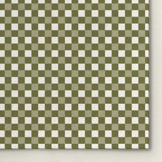 16ct Gingham Paper Beverage Napkins Green - Hearth & Hand&trade; with Magnolia image {2}