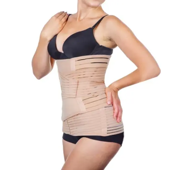 KeaBabies 2 in 1 Postpartum Belly Support Recovery Wrap, Belly Band For Postnatal, Pregnancy, Maternity (Classic Ivory) image {3}