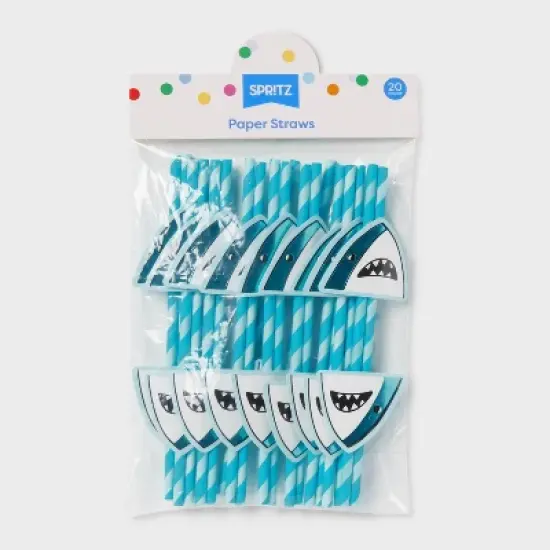 20ct Shark Paper Straws - Spritz&trade; image {2}