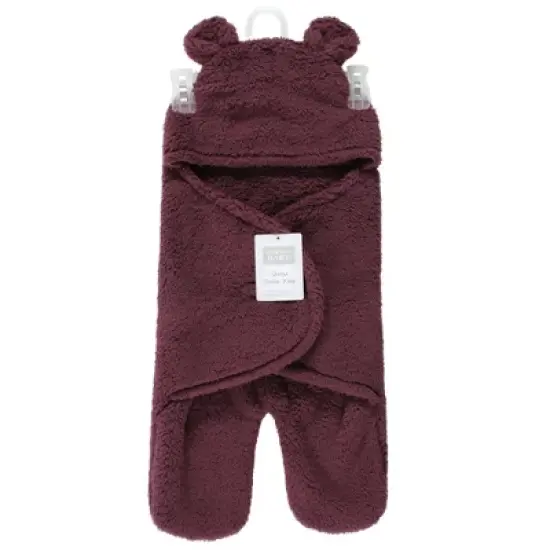 Hudson Baby Unisex Animal Faux Shearling Baby Outdoor Stroller Sack Wrap, Burgundy, One Size image {1}