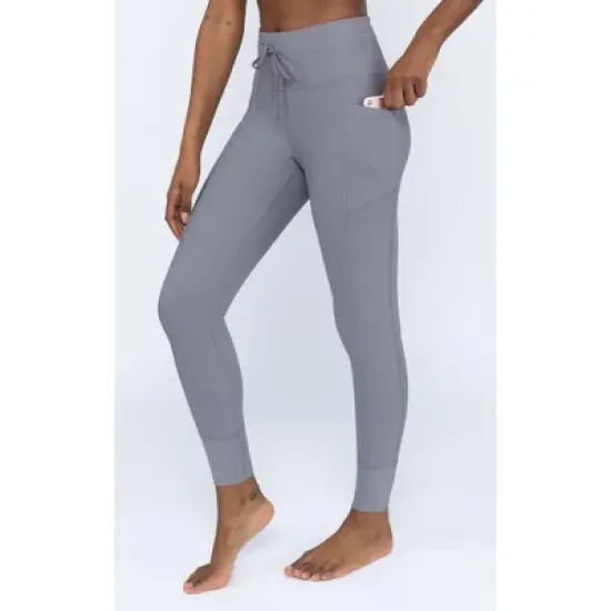 Yogalicious Interlink High Waist Ribbed Jogger with Pockets and Drawstring image {5}