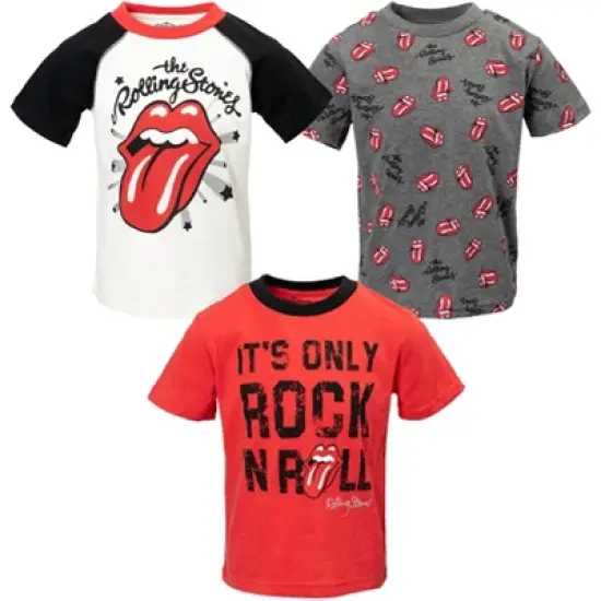 Rolling Stones 3 Pack Raglan Graphic T-Shirts White/Gray/Red image {7}