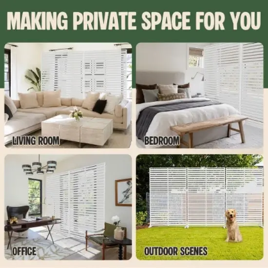 SEVOBAL 2pc Patio Screen Patio Privacy Porch Screen Patio Screens Paged Patio Decorative Screens Patio Screen Decor Outdoor, White, 90.94"*15.75"*72" image {3}