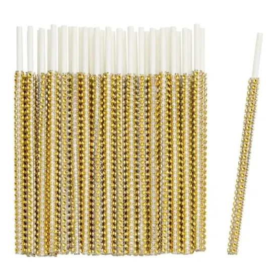 Sparkle and Bash 36 Pack Gold Rhinestone 6 Inch Cake Pop Sticks for Candy Apple, Lollipops, Treats, Dessert Bar, 6 in image {8}