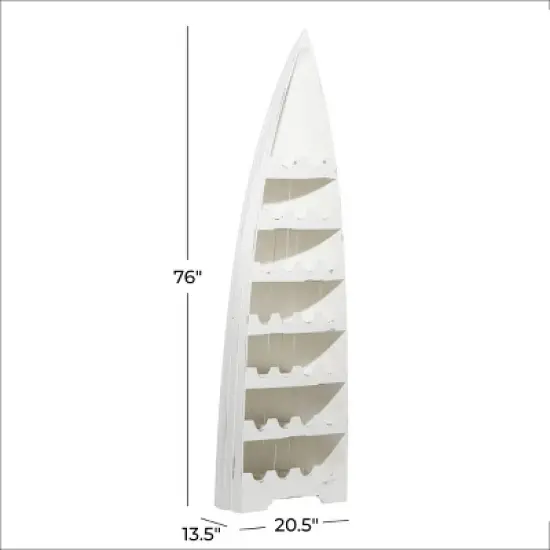 Coastal Wood Standing Wine Rack White - Olivia & May image {5}