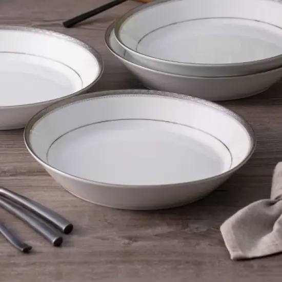 Noritake Charlotta Platinum Set of 4 Coupe Dinner Bowls image {2}