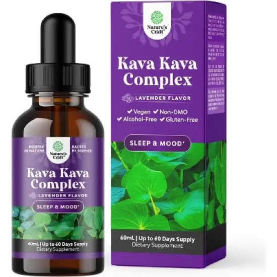 Kava Kava Complex, Mood Support Supplement, Calming High Concentration Extract with Chamomile & Lavender Flavor, Nature's Craft, 60ml image {8}