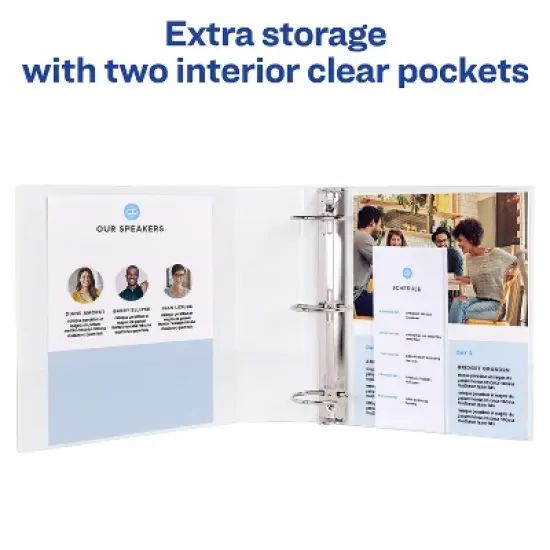 Avery 3" Economy View Binder, Round Rings, 2 White Binders (5741) image {3}