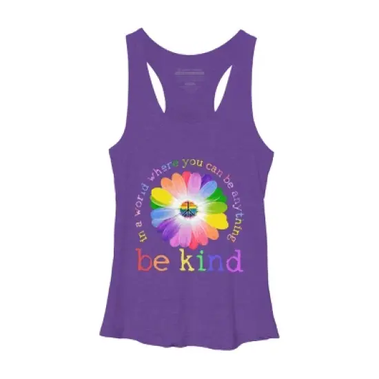 Women's Design By Humans In A World Where You Can Be Anything Be Kind Lgbt By DragonTee Racerback Tank Top image {6}