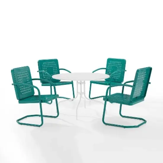 Bates 5pc Outdoor Dining Set - Turquoise - Crosley image {1}